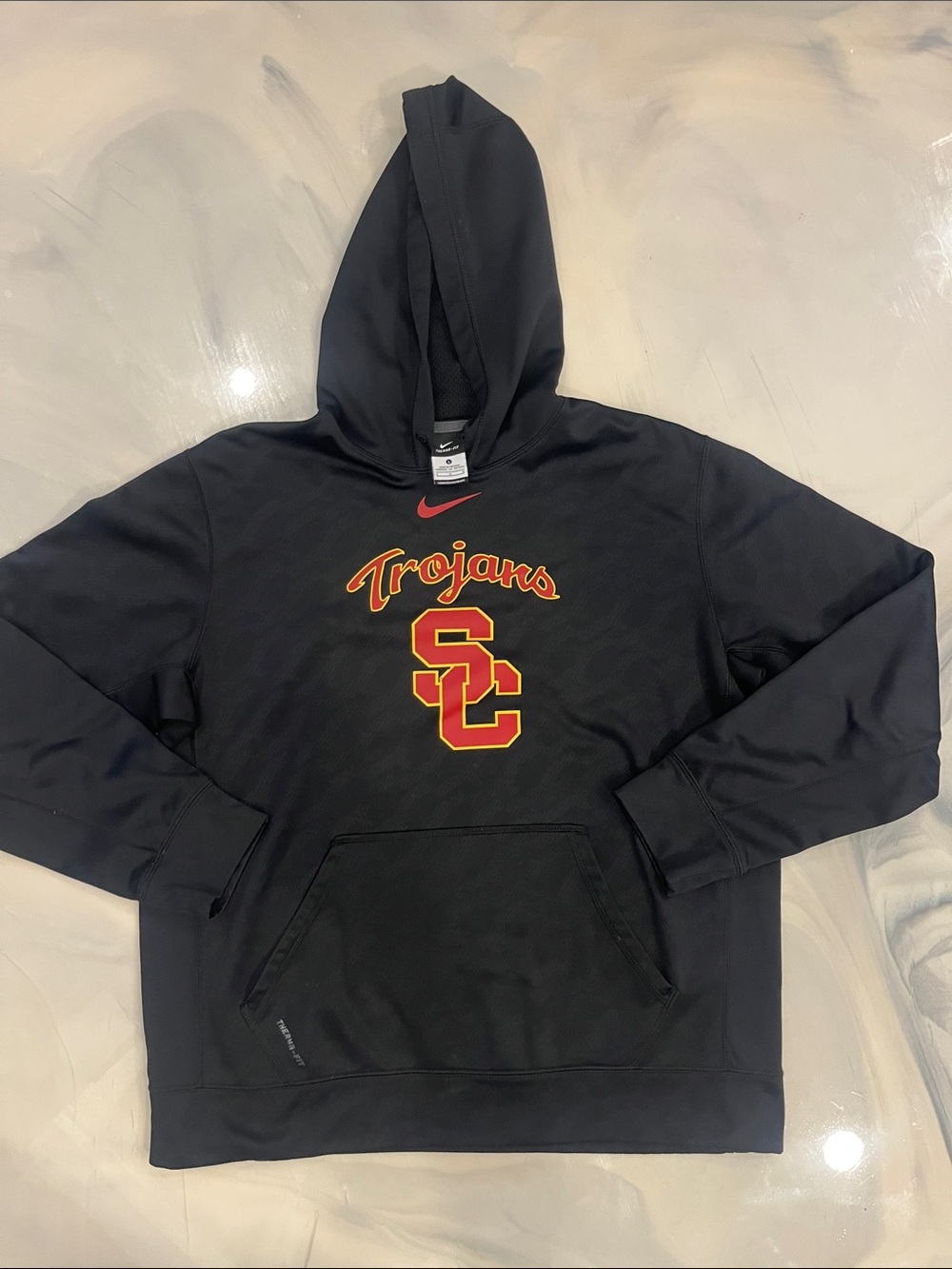 Nike Black Hoodie with USC Trojans Red and Gold Logo